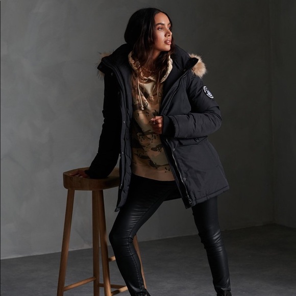 Superdry Jackets \u0026 Coats | Superdry Ashley Everest Parka | Color: Black | Size: M | Kisunya's Closet